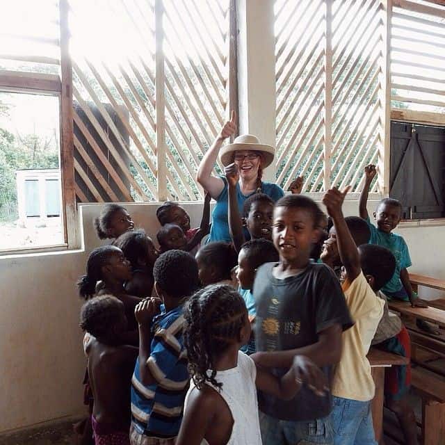 Lisa helping refurbish schools in Madagascar 