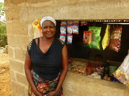 Sedah's stand three months after receiving her microloan