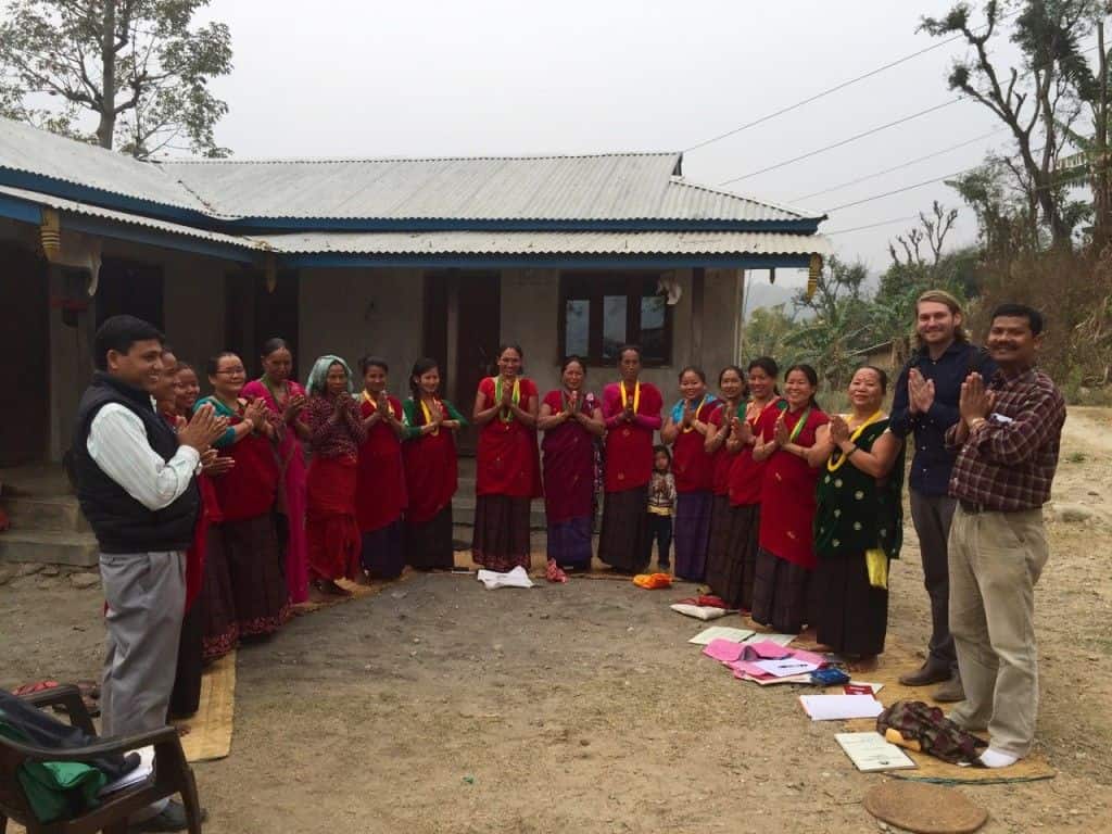 Daniel Zoltani at one of Nirdhan’s center meetings for the Whole Planet Foundation supported branch of Murkuchi.