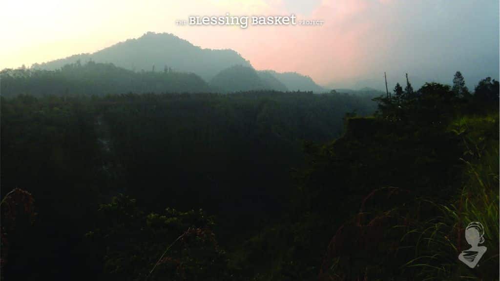 Mount Merapi, a volcano in Central Java, Indonesia at sunrise