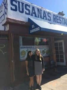 Sarita (left) with her friend Laura at Susana's Restaurant