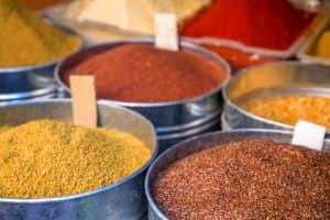 Grains on the market in Marrakech Morocco