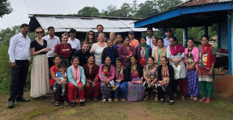 group of people in nepal standing together