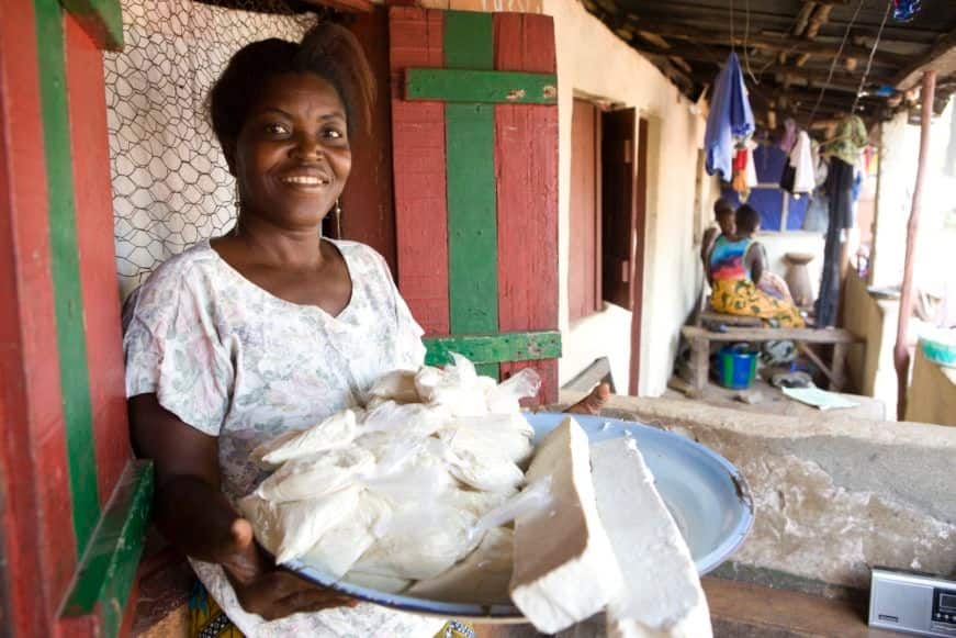 woman in sierra leone selling soap